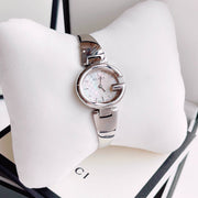  Shop Authentic Gucci Guccissima Quartz Silver Dial Silver Steel Strap Watch For Women - YA134511 - Luxxuri