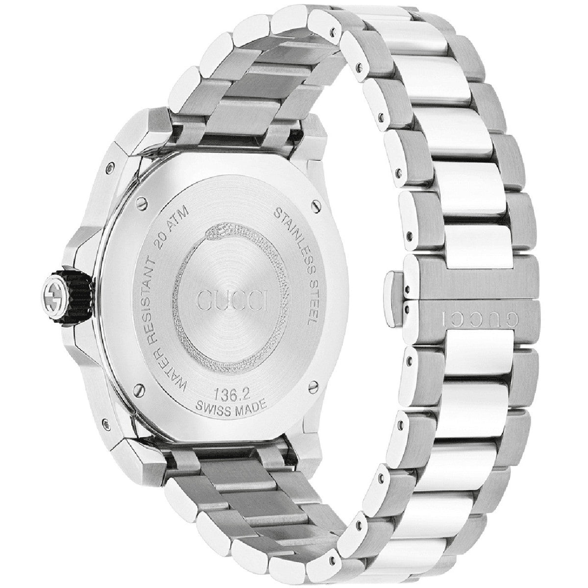  Shop Authentic Gucci Dive Snake Black Dial Silver Steel Strap Watch For Men - YA136218 - Luxxuri