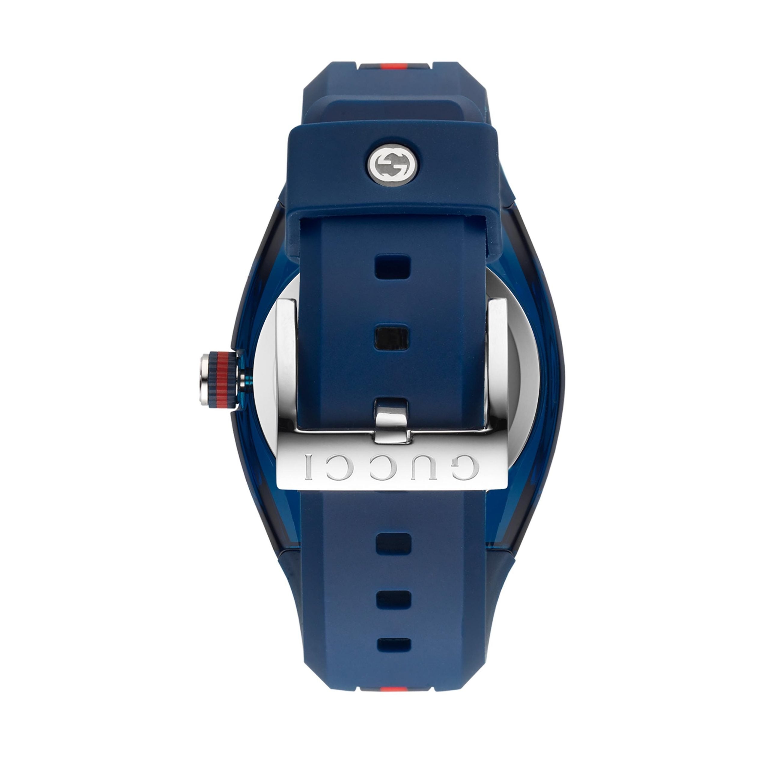  Shop Authentic Gucci Sync Quartz Blue Dial Blue Rubber Strap Watch For Men - YA137304 - Luxxuri