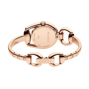 Shop Authentic Gucci Horsebit Collection Black Dial Rose Gold Steel Strap Watch For Women - YA139507 - Luxxuri