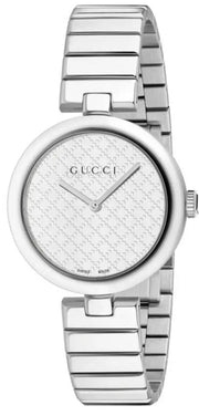  Shop Authentic Gucci Diamantissima Quartz White Dial Silver Steel Strap Watch For Women - YA141402 - Luxxuri