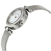  Shop Authentic Gucci Diamantissima Quartz Diamonds Mother of Pearl Dial Silver Mesh Bracelet Watch for Women - YA141504 - Luxxuri