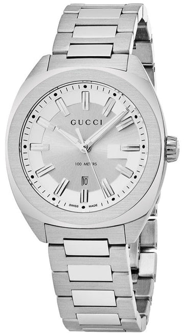  Shop Authentic Gucci G Timeless GG2570 Silver Dial Silver Steel Strap Watch For Men - YA142402 - Luxxuri