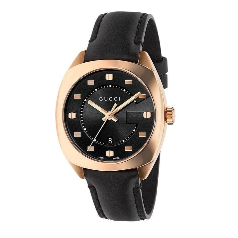  Shop Authentic Gucci GG2570 Quartz Black Dial Black Leather Strap Watch For Women - YA142407 - Luxxuri