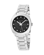  Shop Authentic Gucci GG2570 Diamonds Black Dial Silver Steel Strap Watch For Women - YA142503 - Luxxuri