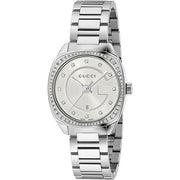  Shop Authentic Gucci GG2570 Diamonds Silver Dial Silver Steel Strap Watch For Women - YA142505 - Luxxuri