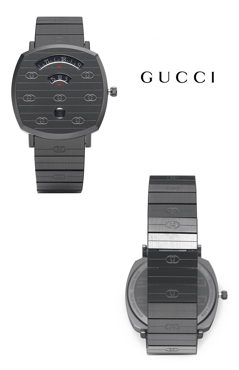  Shop Authentic Gucci Grip Quartz Grey Dial Grey Steel Strap Watch For Men - YA157429 - Luxxuri