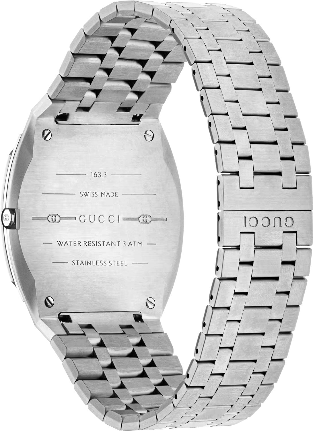  Shop Authentic Gucci 25H Quartz Silver Dial Silver Steel Strap Unisex Watch - YA163407 - Luxxuri