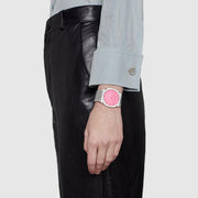  Shop Authentic Gucci 25H Quartz Pink Dial Silver Steel Strap Watch for Women - YA163410 - Luxxuri
