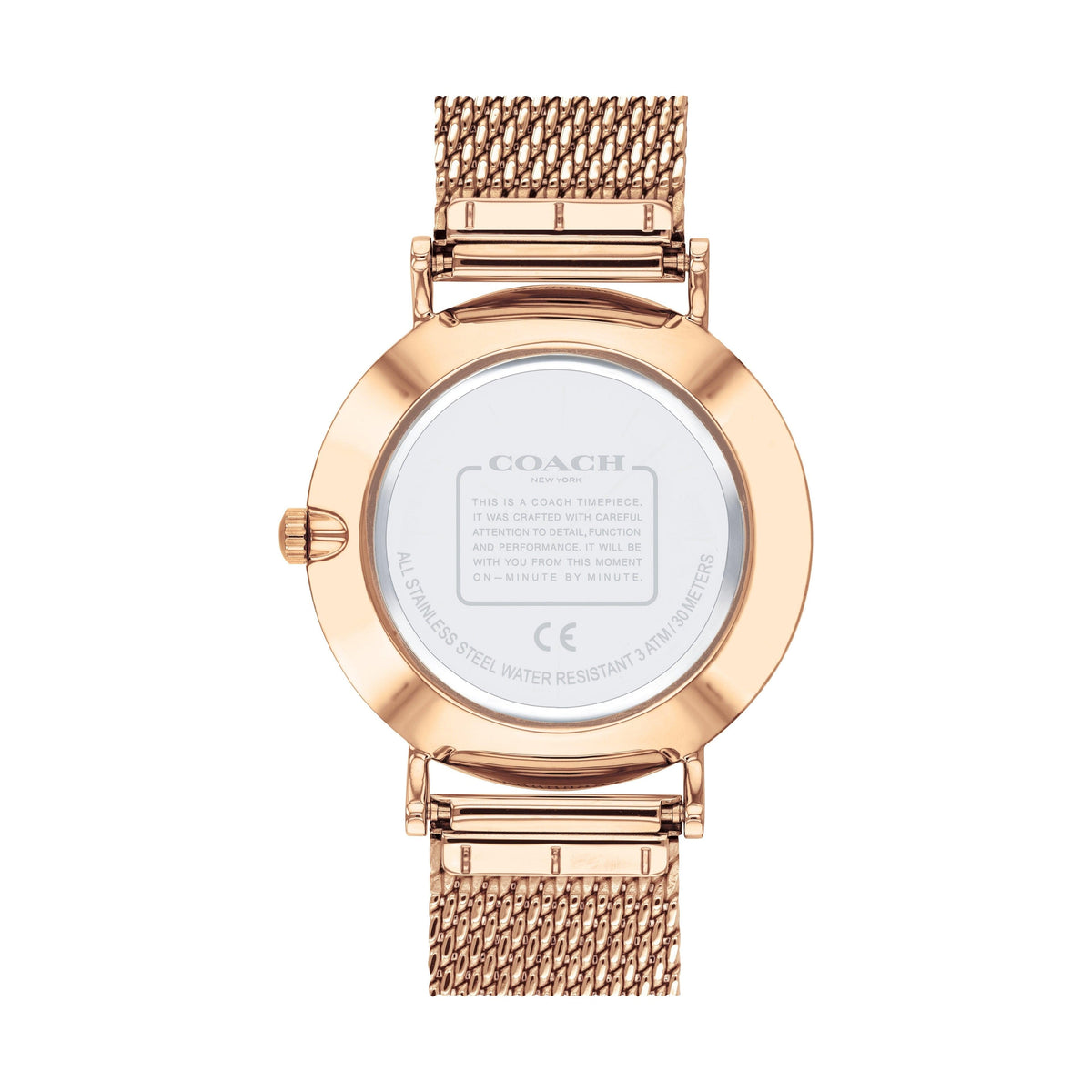 Coach Perry Silver Dial Rose Gold Mesh Bracelet Watch for Women - 14503386