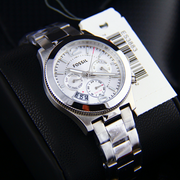  Shop Authentic Fossil Boyfriend Multifunction Silver Dial Silver Steel Strap Watch for Women - ES3883 - Luxxuri