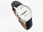  Shop Authentic Emporio Armani Classic Chronograph Silver Dial Black Leather Strap Watch For Men - AR2432 - Luxxuri
