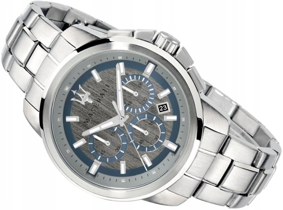  Shop Authentic Maserati Successo Chronograph Silver Dial Silver Steel Strap Watch For Men - R8873621006 - Luxxuri