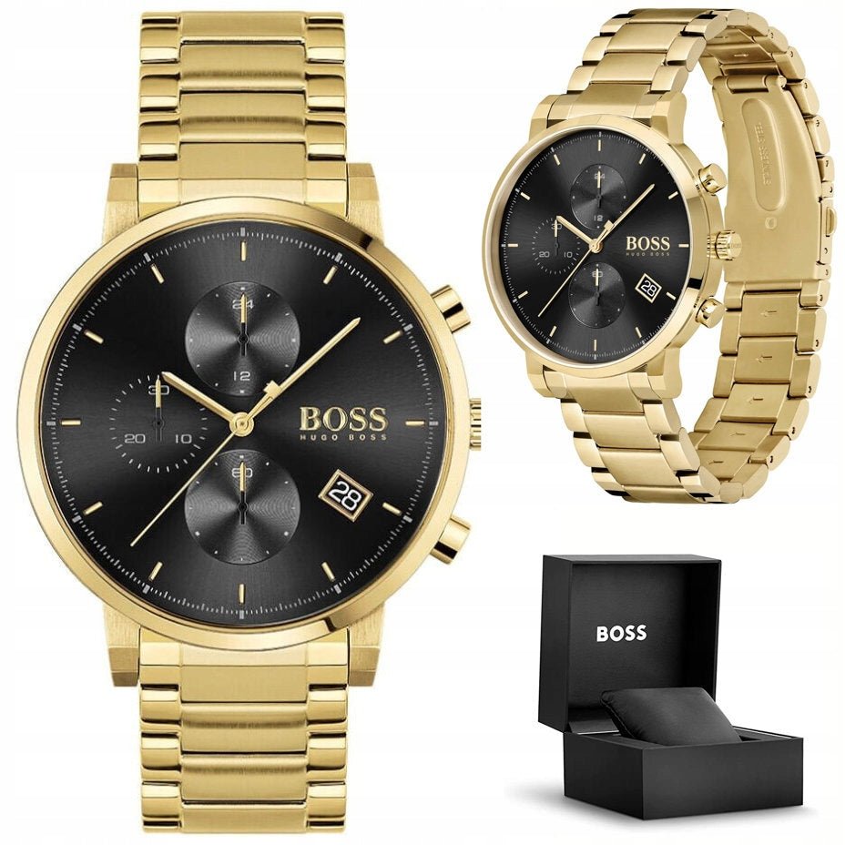  Shop Authentic Hugo Boss Integrity Chronograph Grey Dial Gold Steel Strap Watch for Men - 1513781 - Luxxuri