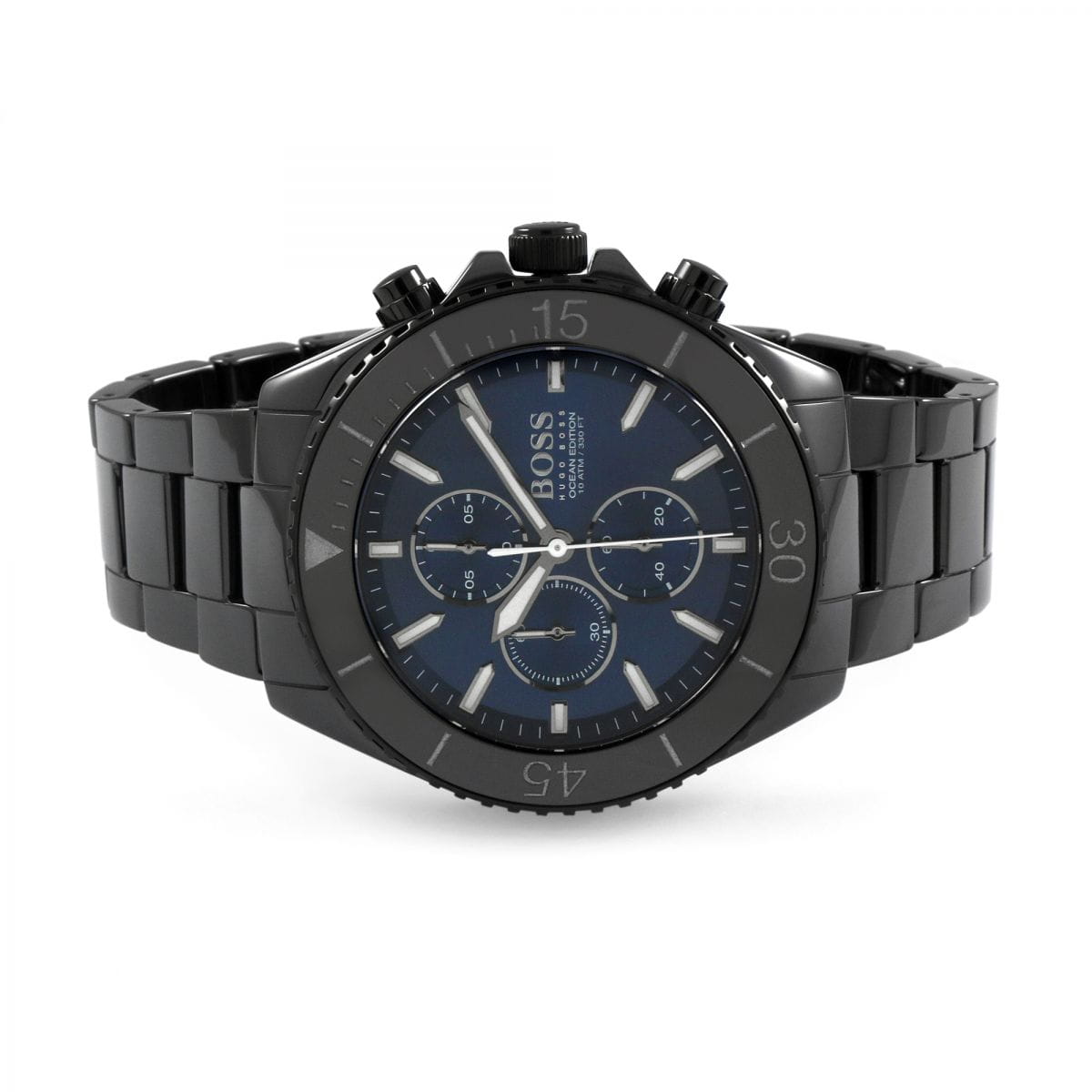  Shop Authentic Hugo Boss Ocean Edition Navy Blue Dial Black Steel Strap Watch for Men - 1513743 - Luxxuri