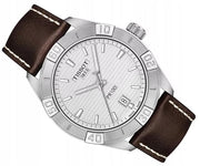  Shop Authentic Tissot PR 100 Sport Silver Dial Brown Leather Strap Watch For Men - T101.610.16.031.00 - Luxxuri
