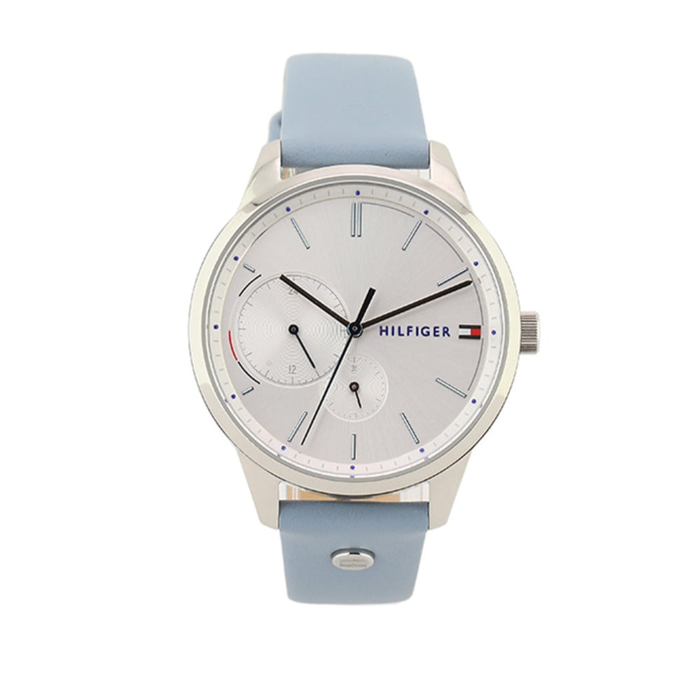  Shop Authentic Tommy Hilfiger Brooke Silver Dial Blue Leather Strap Watch for Women - 1782023 - Luxxuri