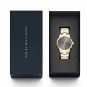  Shop Authentic Daniel Wellington Iconic Link Grey Dial Rose Gold Steel Strap Watch For Women - DW00100332 - Luxxuri