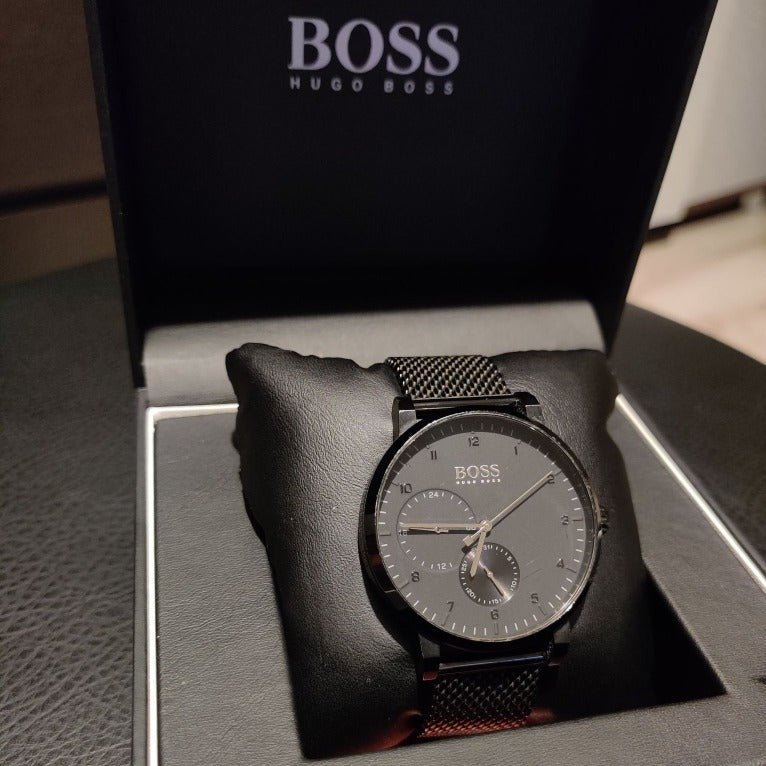  Shop Authentic Hugo Boss Oxygen Black Dial Black Mesh Bracelet Watch for Men - 1513636 - Luxxuri