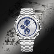  Shop Authentic Maurice Lacroix Aikon Chronograph Silver Dial Silver Steel Strap Watch for Men - AI1018-SS002-131-1 - Luxxuri
