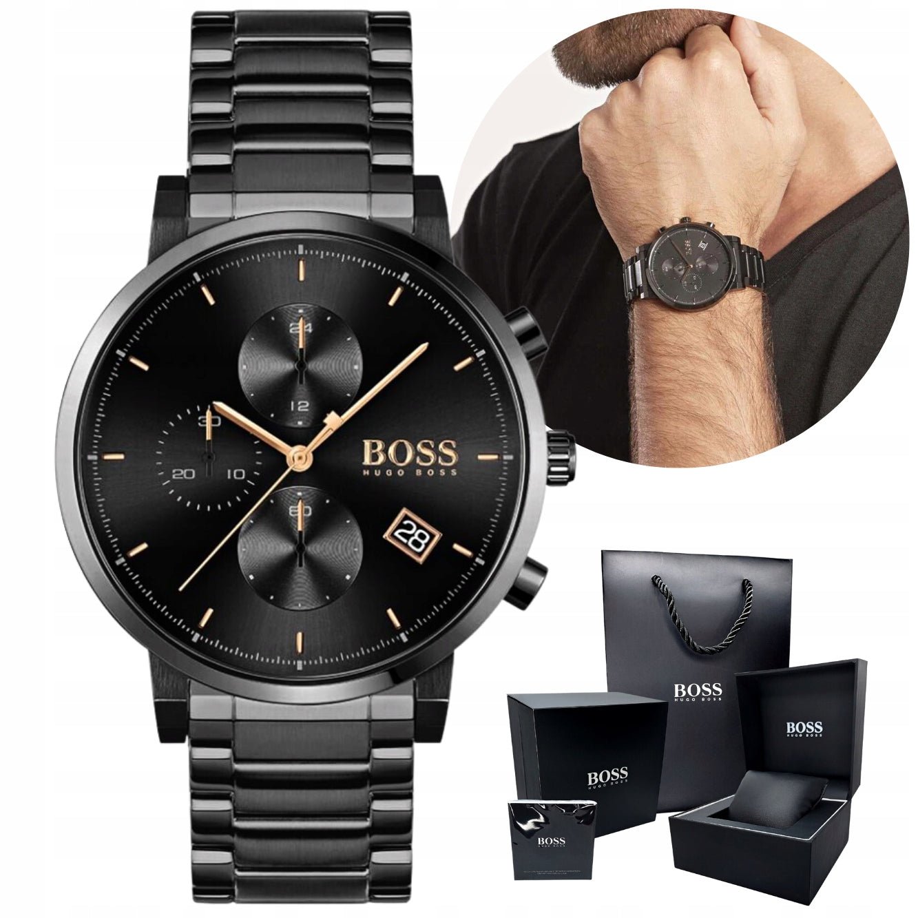  Shop Authentic Hugo Boss Integrity Black Dial Black Steel Strap Watch for Men - 1513780 - Luxxuri