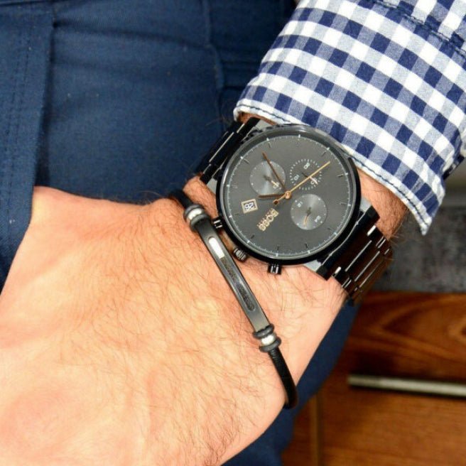  Shop Authentic Hugo Boss Integrity Black Dial Black Steel Strap Watch for Men - 1513780 - Luxxuri