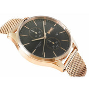  Shop Authentic Hugo Boss Associate Black Dial Rose Gold Mesh Bracelet Watch for Men - 1513806 - Luxxuri
