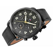  Shop Authentic Tommy Hilfiger Briggs Black Dial Black Leather Strap Watch for Men - 1791426 - Luxxuri