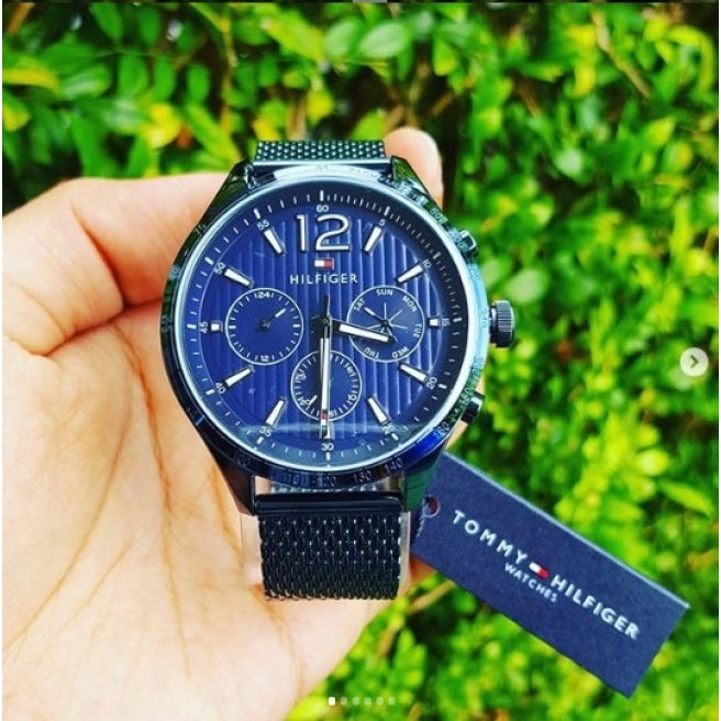  Shop Authentic Tommy Hilfiger Gavin Chronograph Blue Dial Blue Mesh Bracelet Watch for Men - 1791471 - Luxxuri