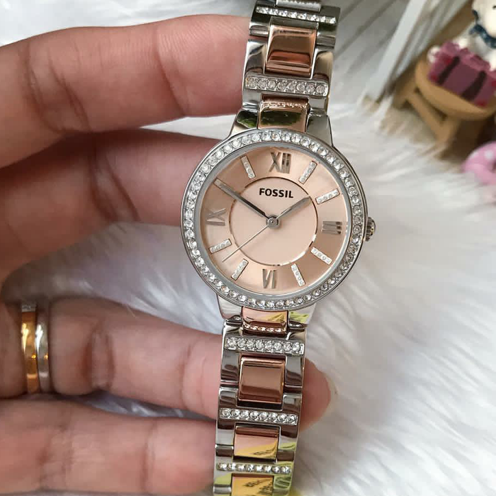  Shop Authentic Fossil Virginia Rose Gold Dial Two Tone Steel Strap Watch for Women - ES3405 - Luxxuri