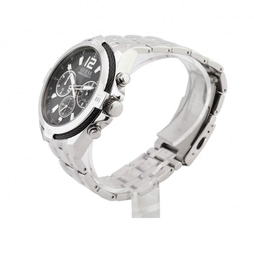  Shop Authentic Guess Surge Chronograph Black Dial Silver Steel Strap Watch for Men - W1258G1 - Luxxuri