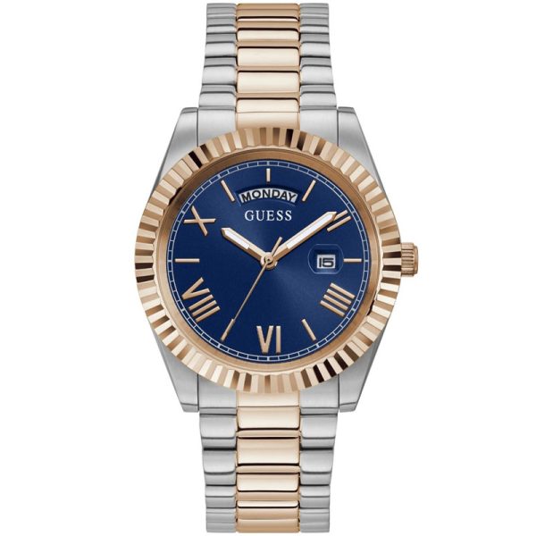  Shop Authentic Guess Quartz Blue Dial Two Tone Steel Strap Watch For Men - GW0265G12 - Luxxuri