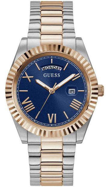  Shop Authentic Guess Connoisseur Quartz Blue Dial Two Tone Steel Strap Watch For Men - GW0265G12 - Luxxuri