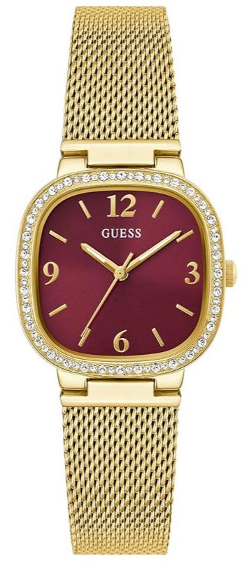  Shop Authentic Guess Quartz Red Dial Gold Mesh Strap Watch For Women - GW0354L4 - Luxxuri