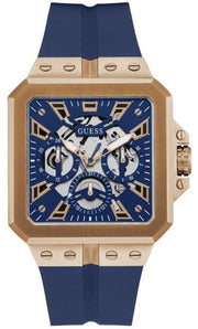  Shop Authentic Guess Leo Chronograph Blue Dial Blue Silicone Strap Watch For Men - GW0637G3 - Luxxuri