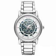  Shop Authentic Emporio Armani Meccanico Automatic Silver Dial Silver Steel Strap Watch for Men - AR60006 - Luxxuri
