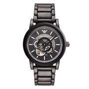  Shop Authentic Emporio Armani Meccanico Automatic Black Dial Black Steel Strap Watch For Men - AR60010 - Luxxuri