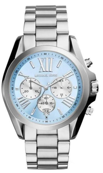  Shop Authentic Michael Kors Bradshaw Chronograph Blue Dial Silver Steel Strap Watch For Women - MK6099 - Luxxuri