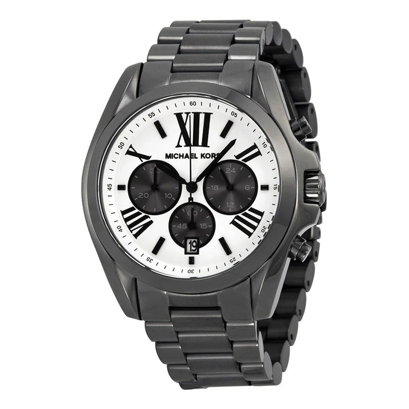  Shop Authentic Michael Kors Bradshaw Chronograph Quartz White Dial Grey Steel Strap Watch For Men - MK5952 - Luxxuri