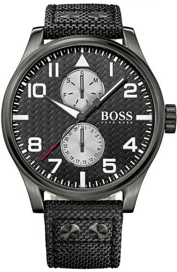  Shop Authentic Hugo Boss Aeroliner Maxx Quartz Black Dial Black Nylon Strap Watch For Men - HB1513086 - Luxxuri