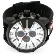  Shop Authentic Diesel Mega Chief Chronograph Silver Dial Black Leather Strap Watch For Men - DZ4512 - Luxxuri