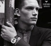  Shop Authentic Emporio Armani Gianni White Dial Black Leather Strap Watch For Men - AR0385 - Luxxuri