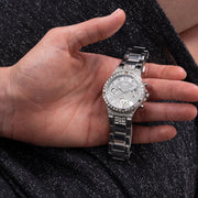  Shop Authentic Guess Moonlight Multi Function Diamonds Silver Dial Silver Steel Strap Watch for Women - GW0320L1 - Luxxuri