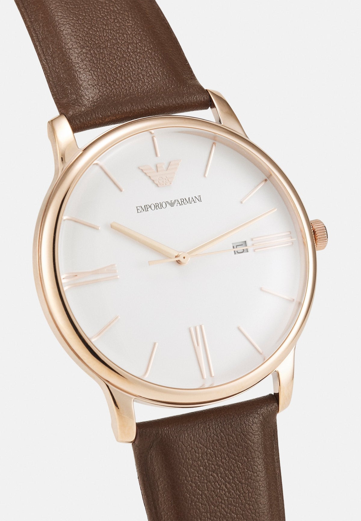  Shop Authentic Emporio Armani Minimalist Quartz White Dial Brown Leather Strap Watch For Men - AR11572 - Luxxuri