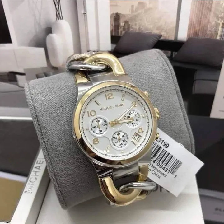  Shop Authentic Michael Kors Runway White Dial Two Tone Steel Strap Watch for Women - MK3199 - Luxxuri