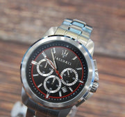  Shop Authentic Maserati Successo Chronograph Black Dial Silver Steel Strap Watch For Men - R8873621009 - Luxxuri