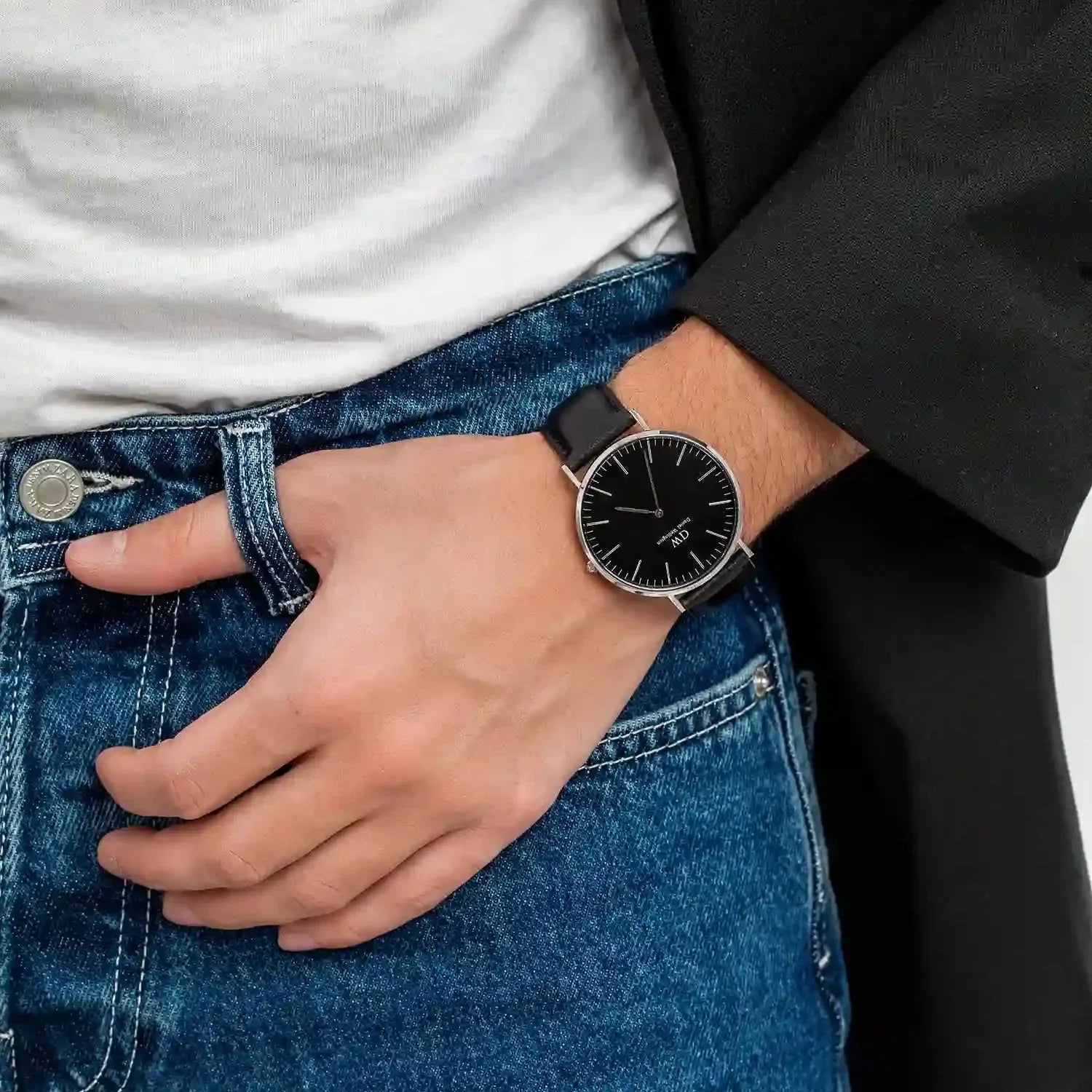  Shop Authentic Daniel Wellington Classic Sheffield Black Dial Black Leather Strap Watch For Men - DW00100133 - Luxxuri