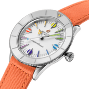  Shop Authentic Breitling Superocean Heritage '57 Pastel Paradise White Dial Orange Leather Watch for Women - A10340A11A1X1 - Luxxuri