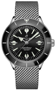  Shop Authentic Breitling Superocean Heritage '57 Black Dial Silver Mesh Bracelet Watch for Men - A10370121B1A1 - Luxxuri