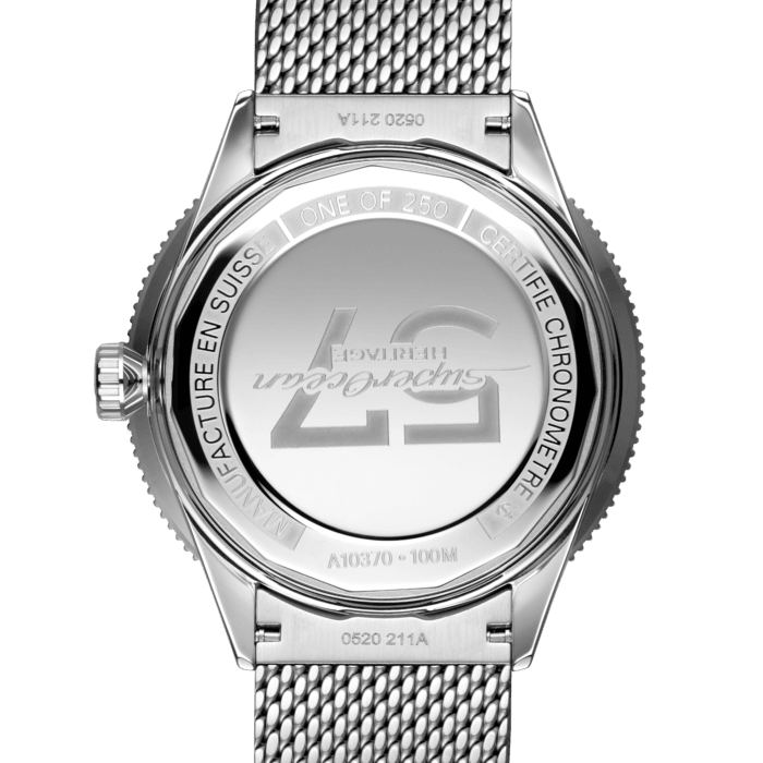  Shop Authentic Breitling Superocean Heritage '57 Black Dial Silver Mesh Bracelet Watch for Men - A10370121B1A1 - Luxxuri
